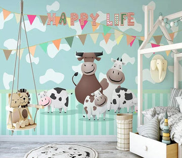 3D Cute Cow 2342 Wall Murals Wallpaper AJ Wallpaper 2 