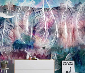3D Forest Feather WC1690 Wall Murals