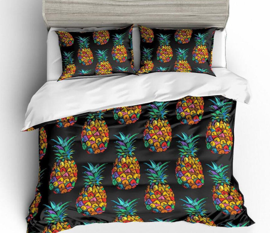 3D Black Pineapple 1141 Bed Pillowcases Quilt