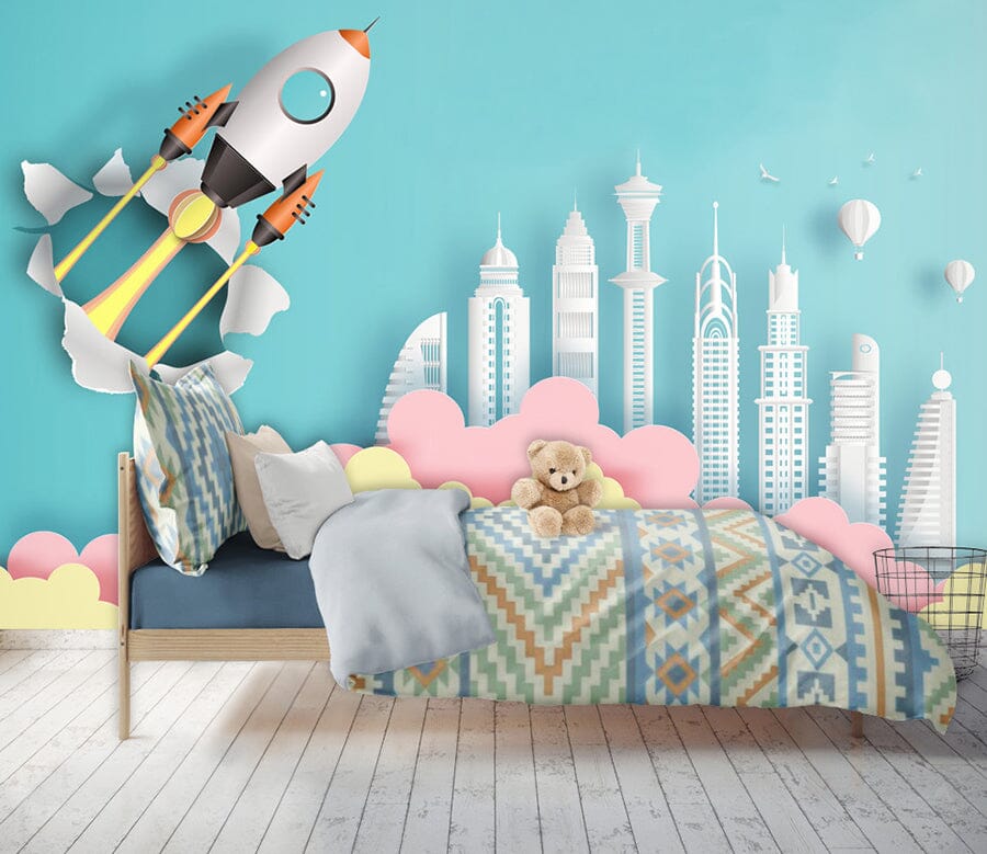 3D Rocket Launch WC082 Wall Murals Wallpaper AJ Wallpaper 2 