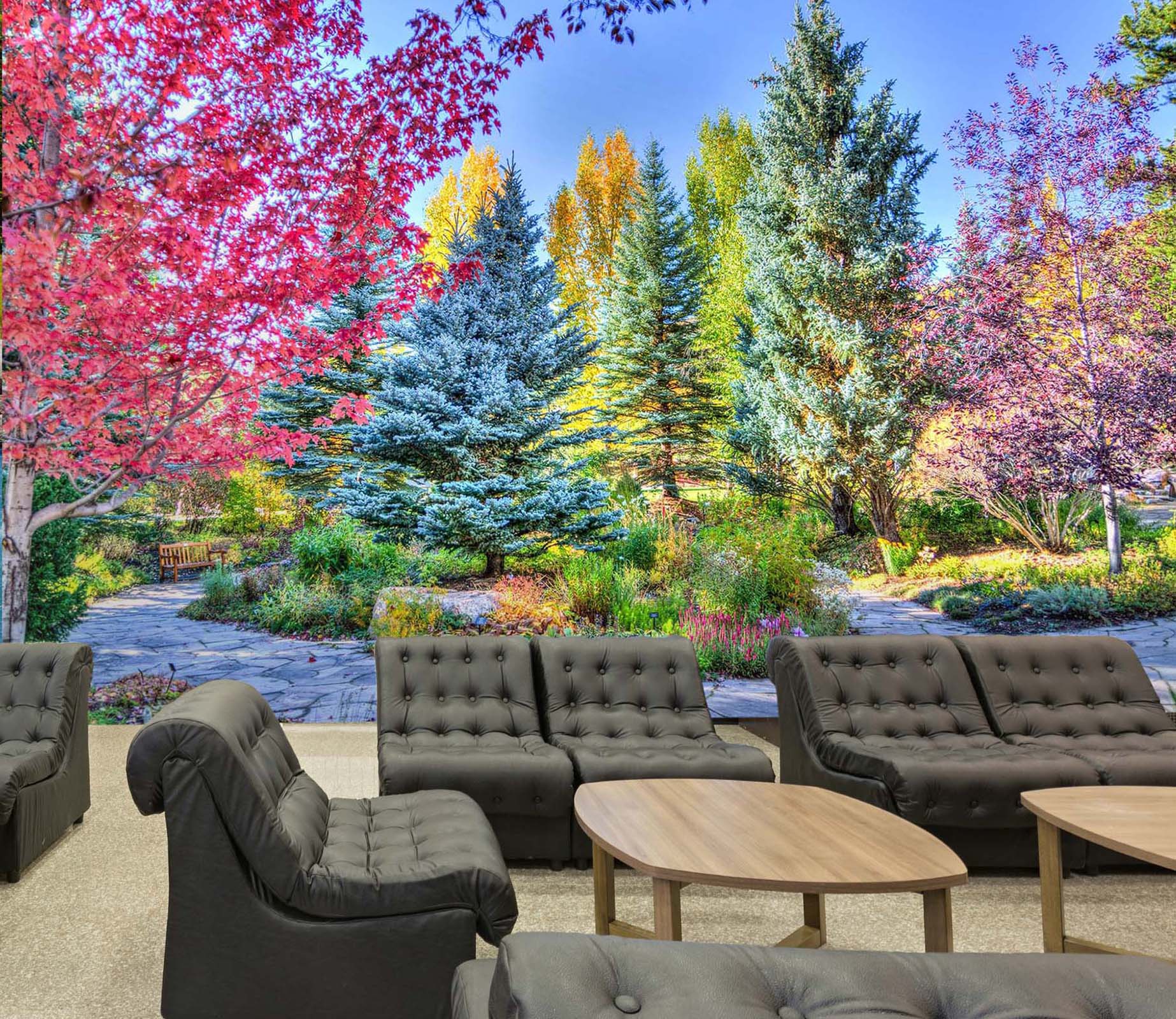3D Park Plant Chair 47 Wall Murals Wallpaper AJ Wallpaper 2 