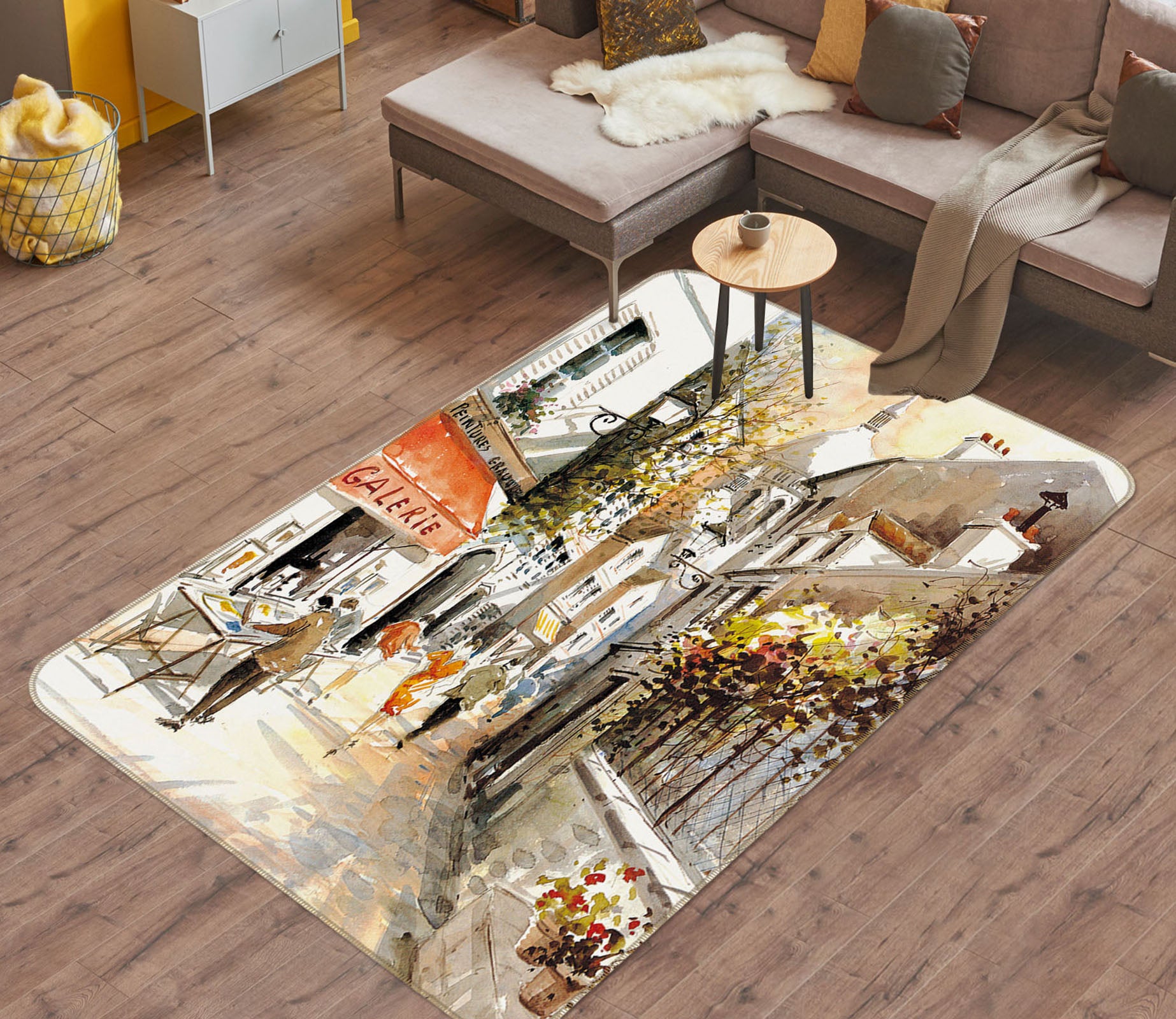 3D Houses Street 32182 Non Slip Rug Mat