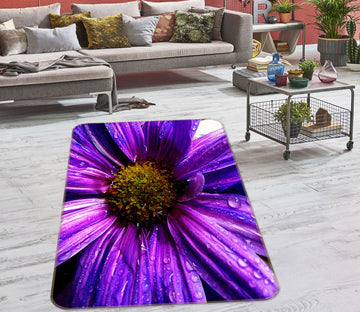 3D Purple Flowers 76129 Non Slip Rug Mat