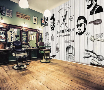 3D Man Cut Hair 1398 Barber Shop Wall Murals Wallpaper AJ Wallpaper 2 