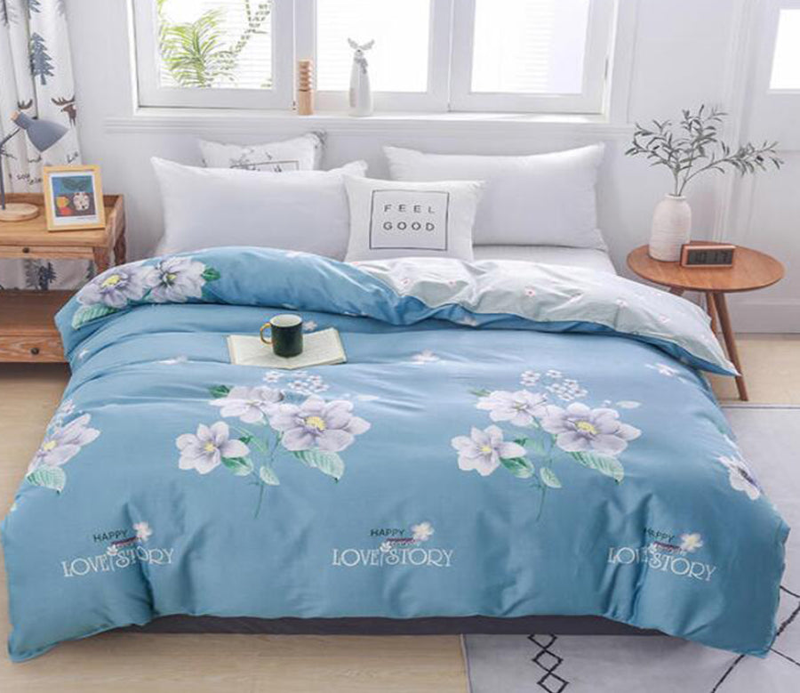 3D Mist Blue Flower 3160 Bed Pillowcases Quilt