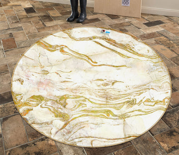 3D Golden Marbling 71166 Round Non Slip Rug Mat