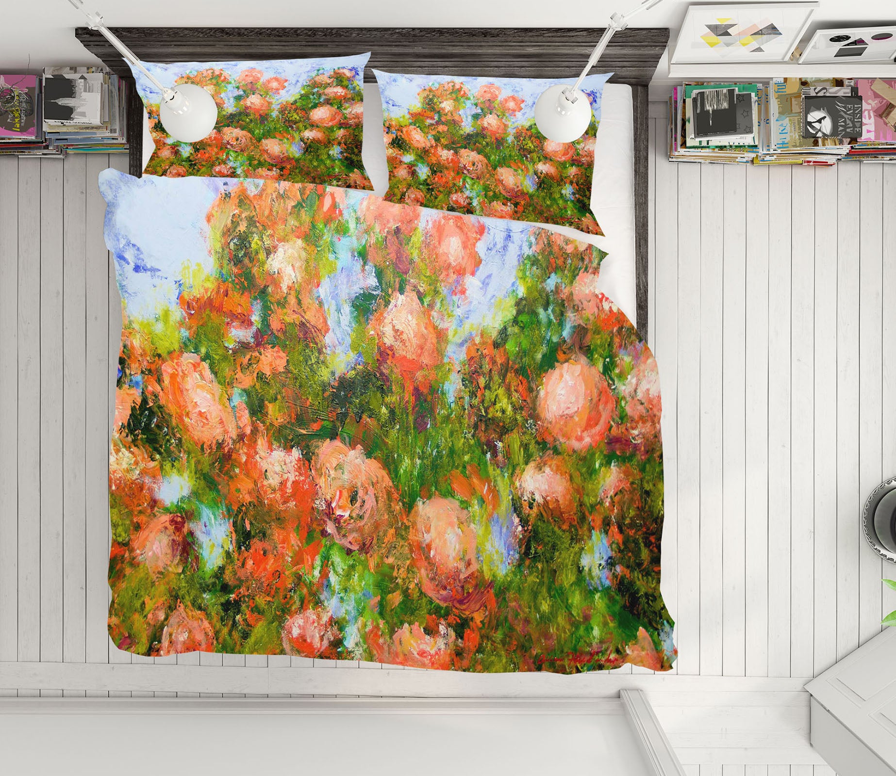 3D Red Ribbon Roses 1147 Allan P. Friedlander Bedding Bed Pillowcases Quilt