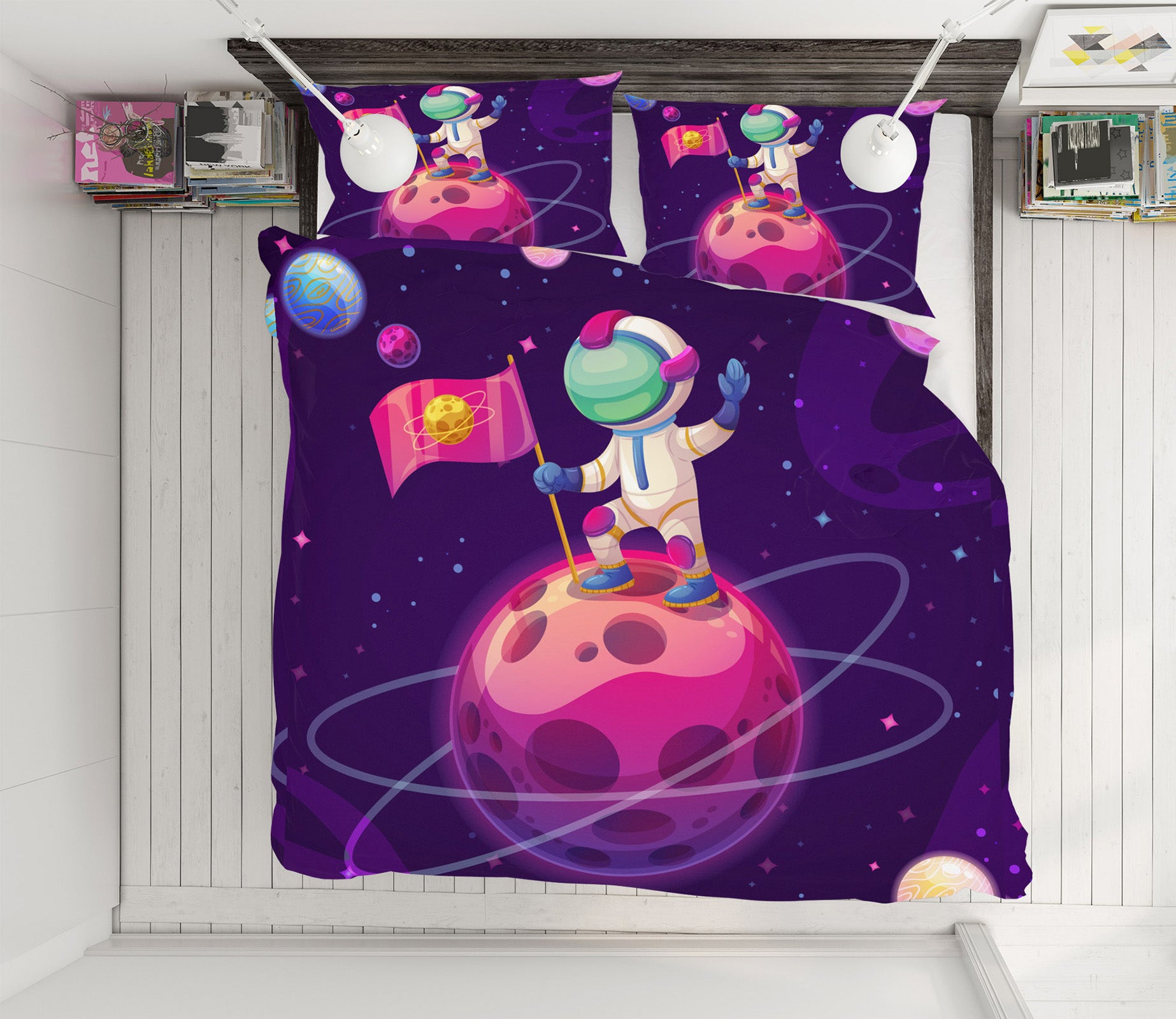 3D Planet Astronaut 63191 Bed Pillowcases Quilt
