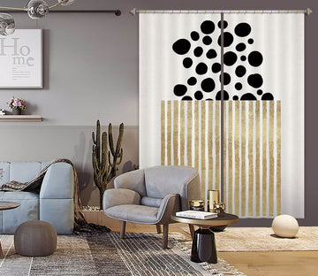 3D Small Black Circle 1098 Boris Draschoff Curtain Curtains Drapes