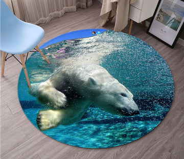 3D Polar Bear 567 Round Non Slip Rug Mat Mat AJ Creativity Home 