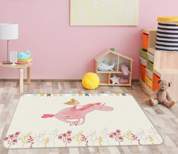 3D Pink Unicorn 34054 Non Slip Rug Mat