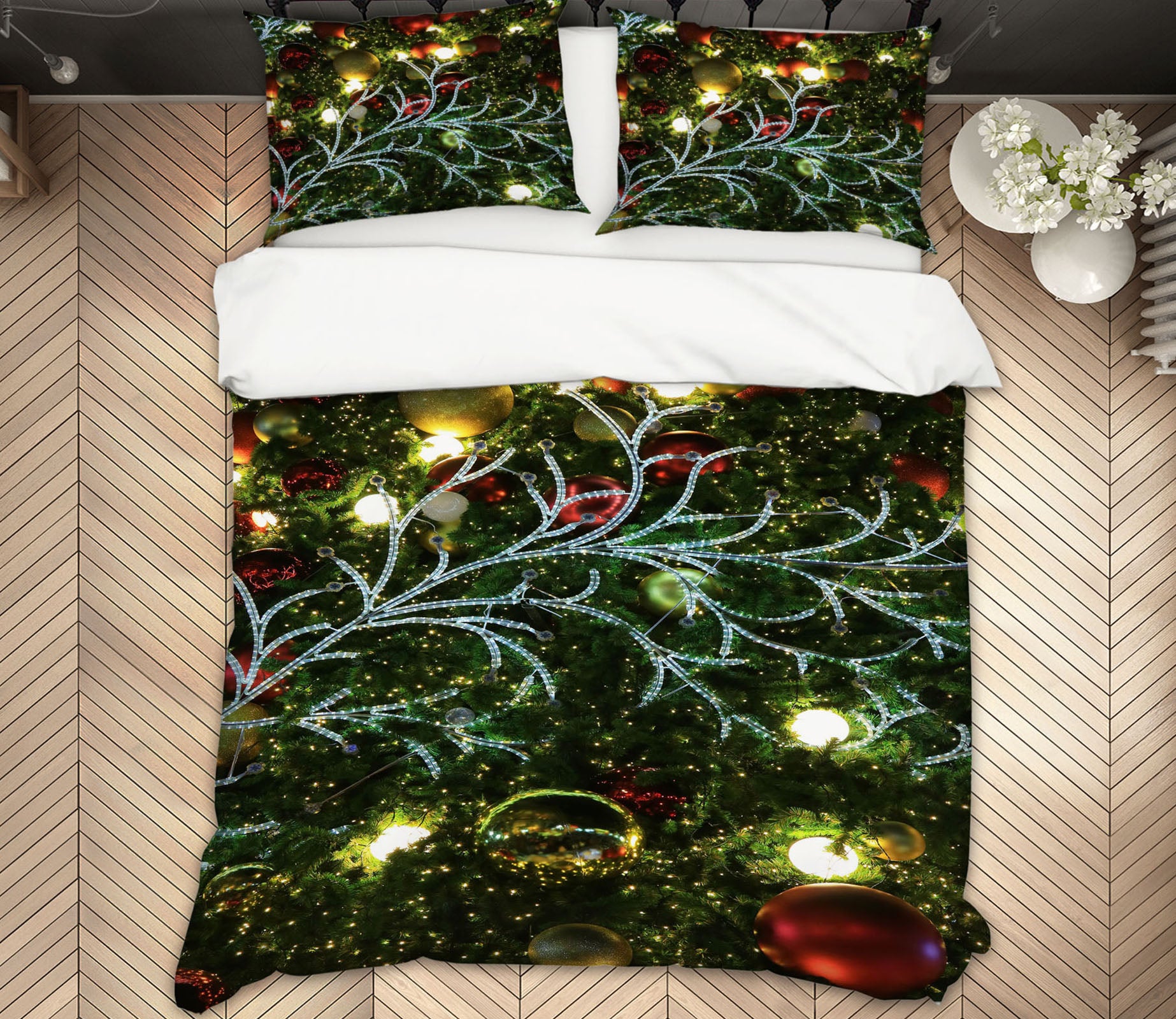3D Branches Ball Pendant 51122 Christmas Quilt Duvet Cover Xmas Bed Pillowcases