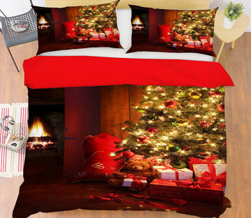3D Christmas Tree 13155 Bed Pillowcases Quilt