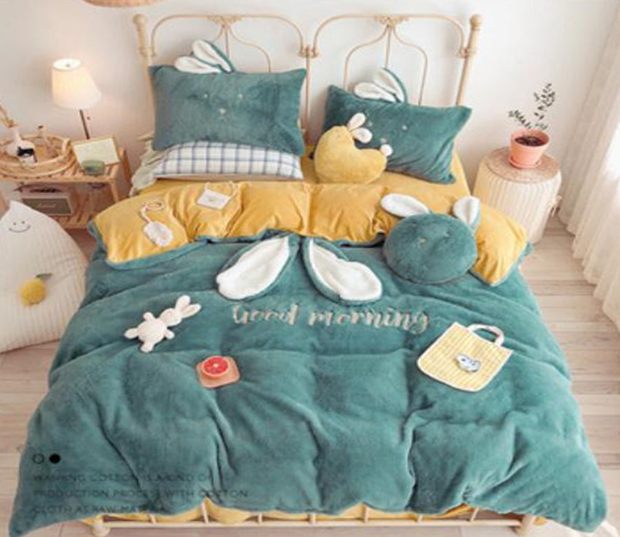 3D Green 40021 Bed Pillowcases Quilt