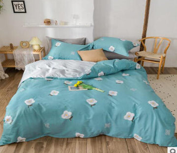 3D Blue Cotton 30315 Bed Pillowcases Quilt