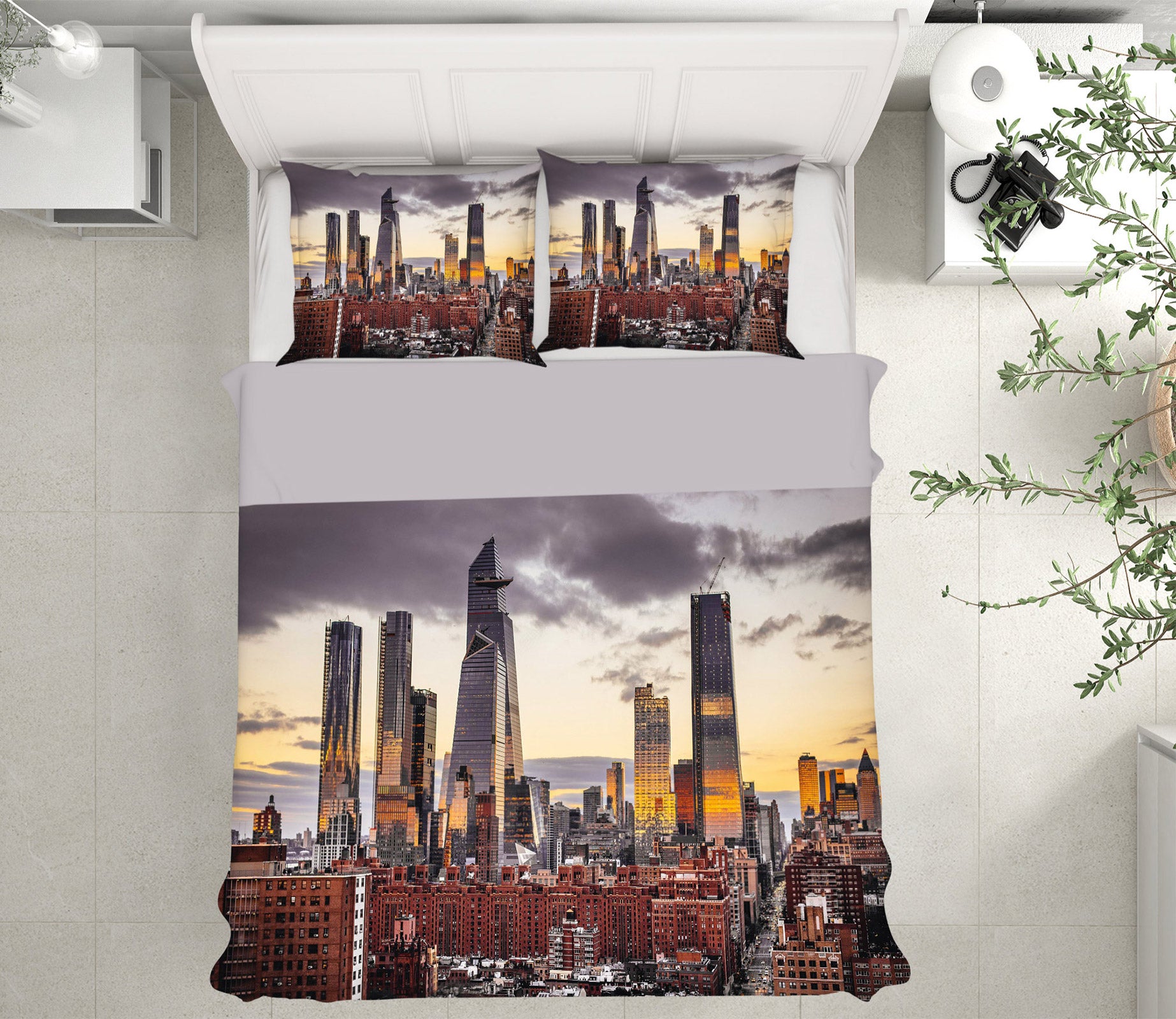 3D High-Rise Building 59125 Bed Pillowcases Quilt