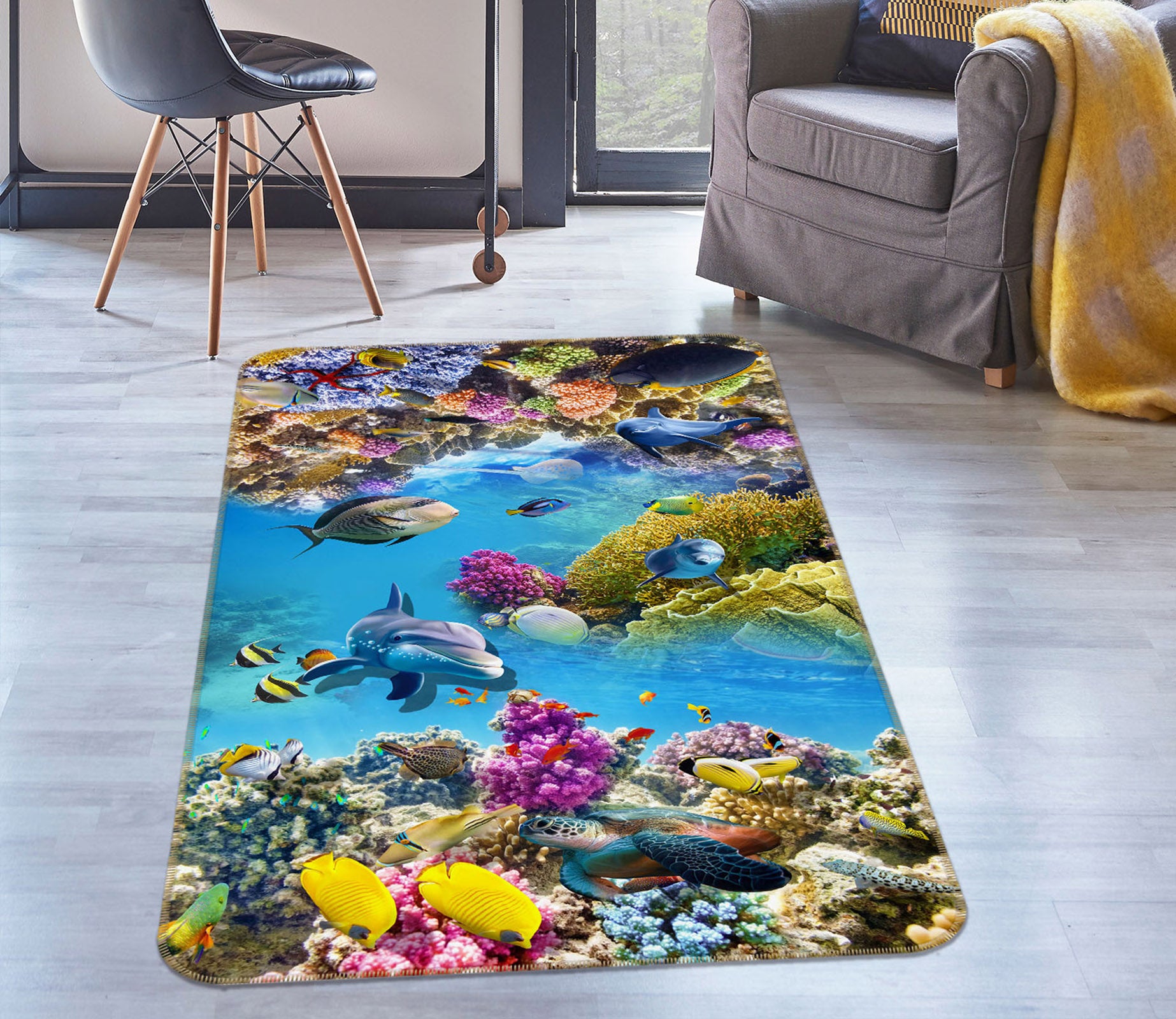 3D Coral Fish 34098 Non Slip Rug Mat