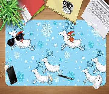 3D Running White Sheep 050 Desk Mat Mat AJ Creativity Home 