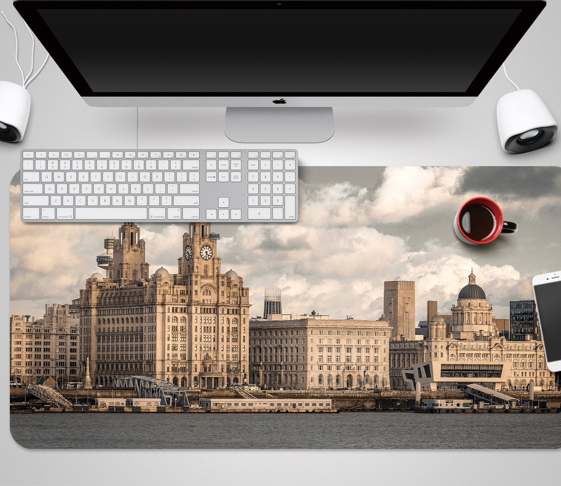 3D Building Lake 7739 Assaf Frank Desk Mat