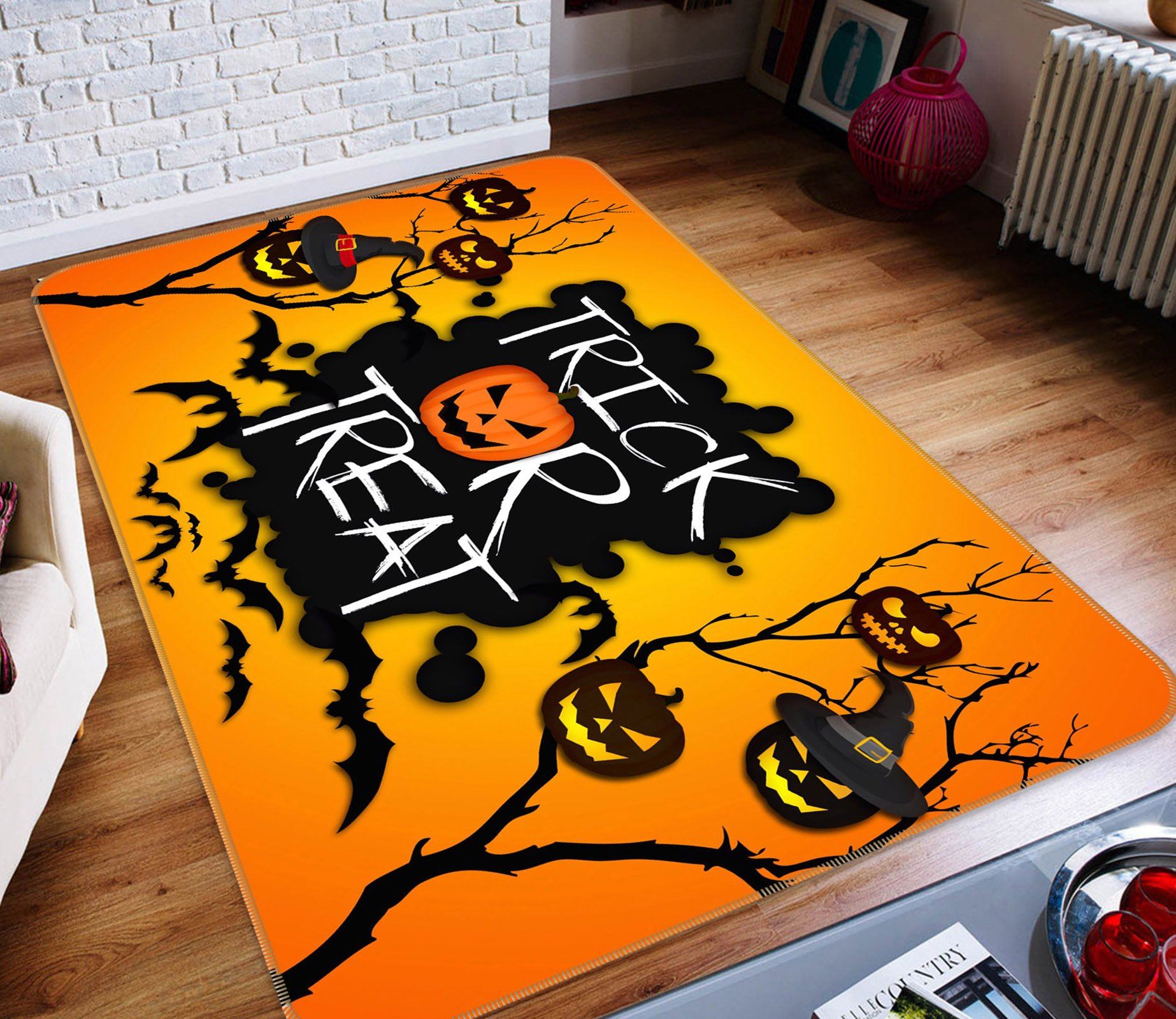 3D Black Pumpkin Festival 217 Halloween Non Slip Rug Mat Mat AJ Creativity Home 