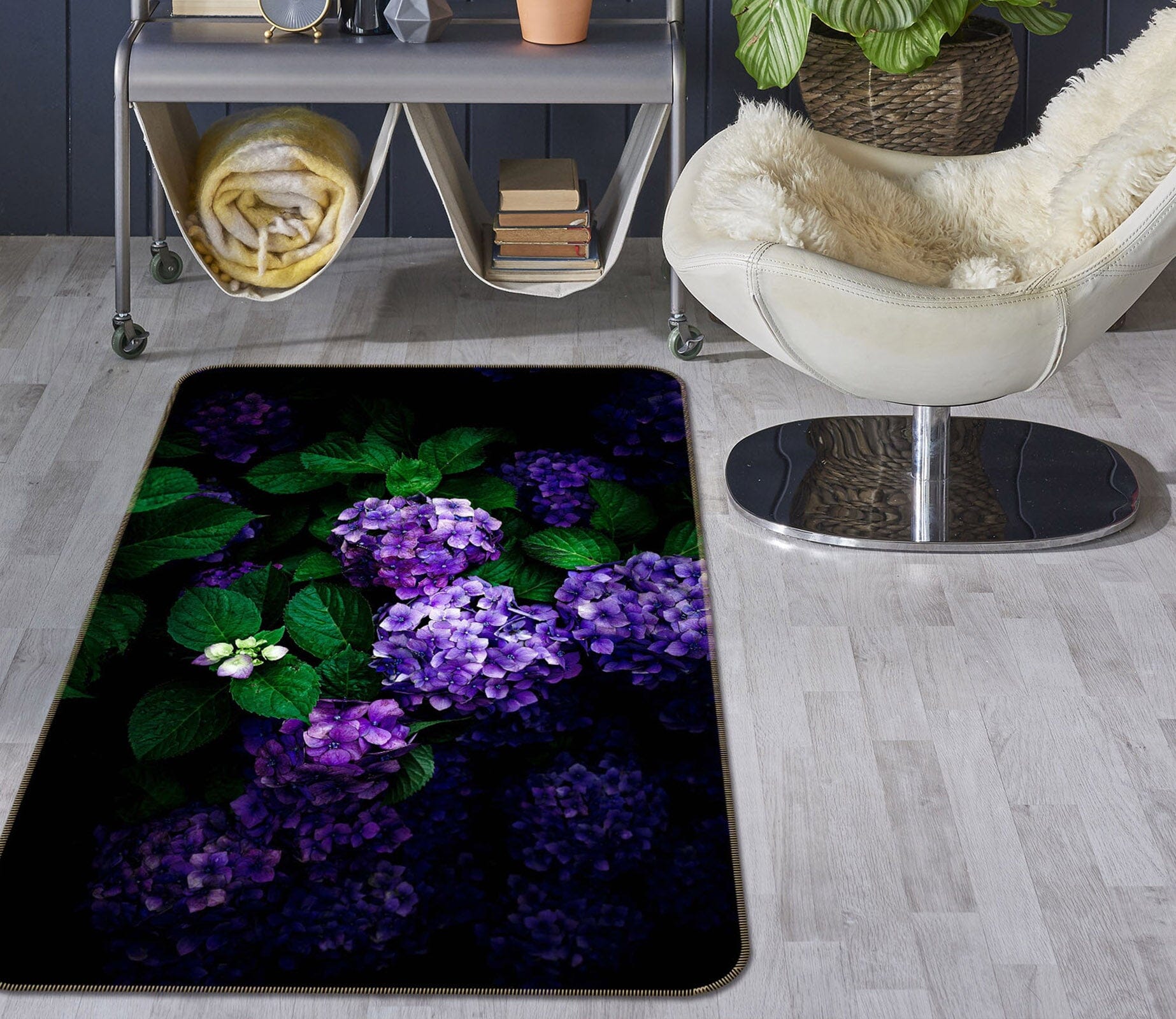 3D Purple Hydrangea 1017 Noirblanc777 Rug Non Slip Rug Mat Mat AJ Creativity Home 