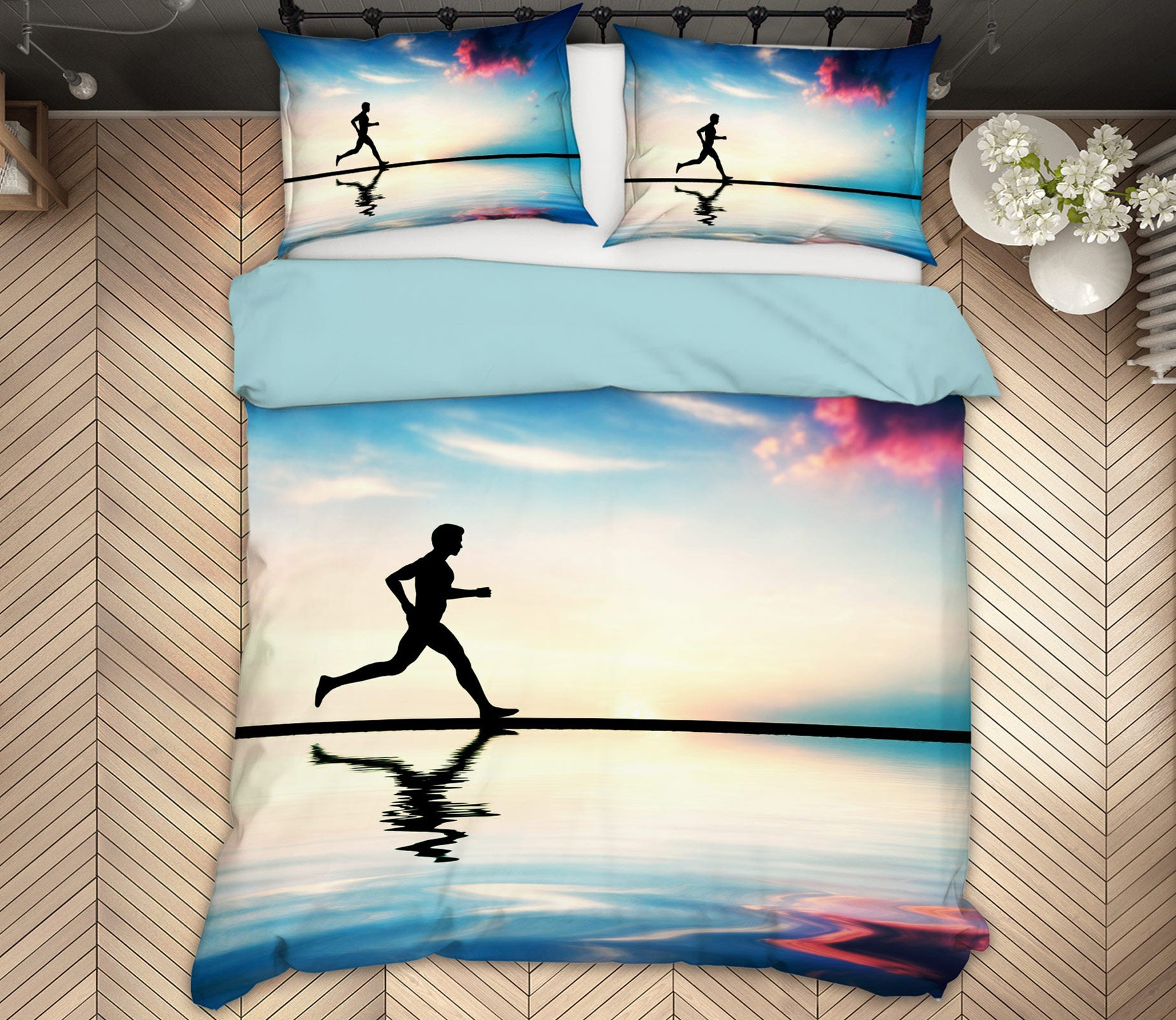3D Run 14111 Bed Pillowcases Quilt