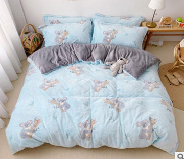 3D Light Blue Sloth 30130 Bed Pillowcases Quilt
