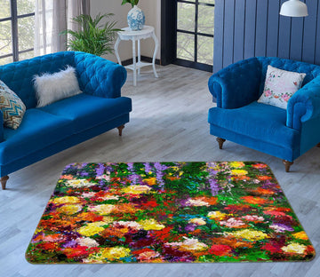 3D Painted Flowers 1067 Allan P. Friedlander Rug Non Slip Rug Mat Mat AJ Creativity Home 