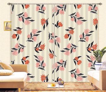 3D Red Pink Flowers 11150 Kashmira Jayaprakash Curtain Curtains Drapes