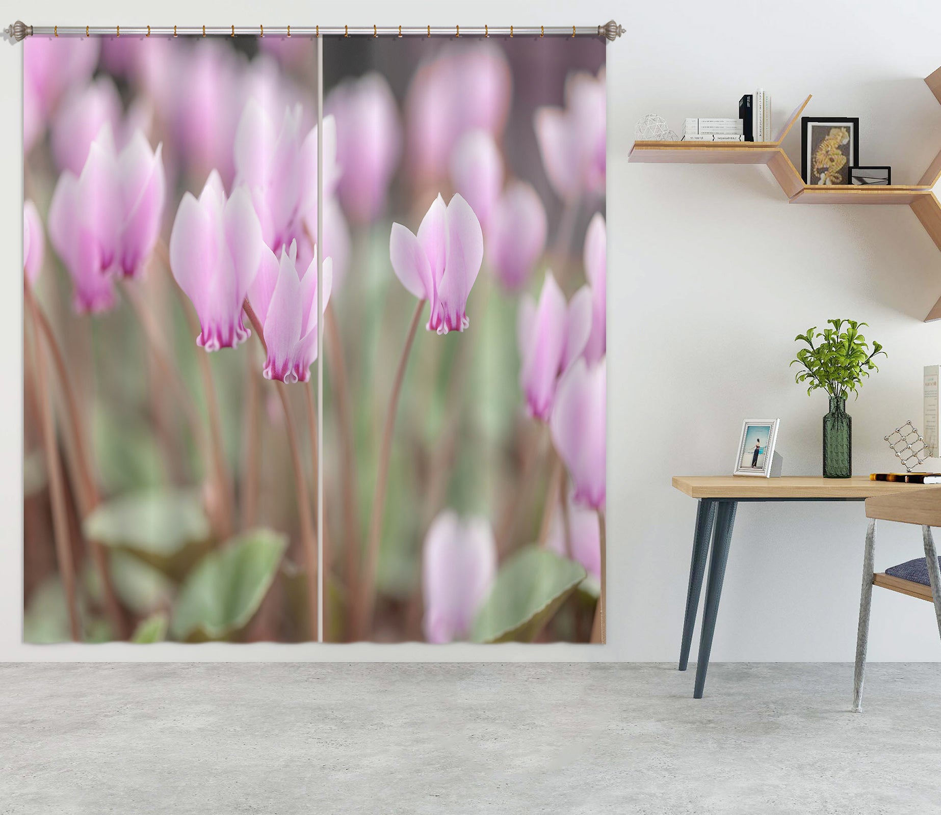 3D Purple Flower 6518 Assaf Frank Curtain Curtains Drapes