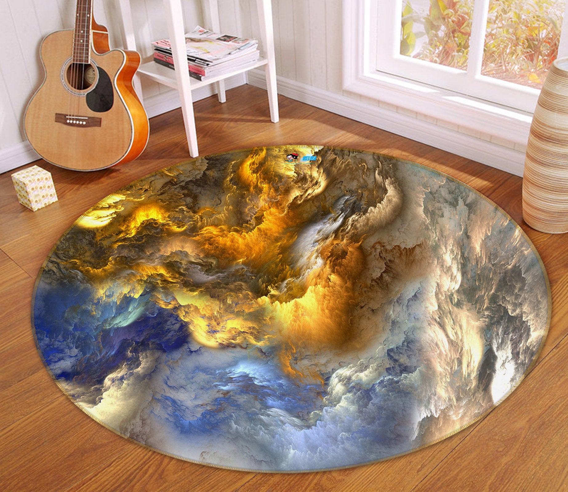 3D Marbling 71151 Round Non Slip Rug Mat