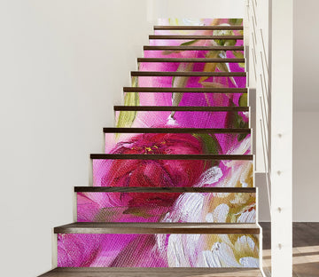 3D Hand Painted Flowers 2224 Skromova Marina Stair Risers