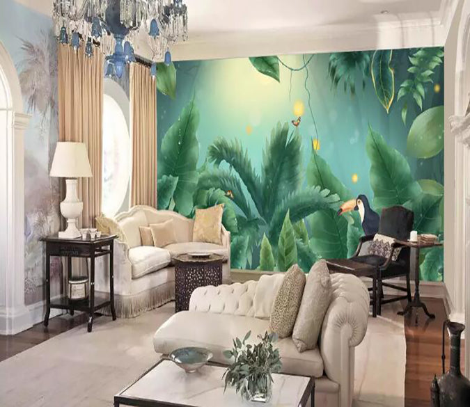 3D Green Leaf 1299 Wall Murals Wallpaper AJ Wallpaper 2 