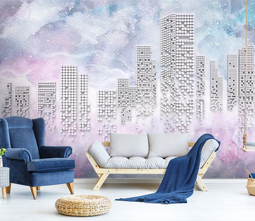 3D White Square WC587 Wall Murals