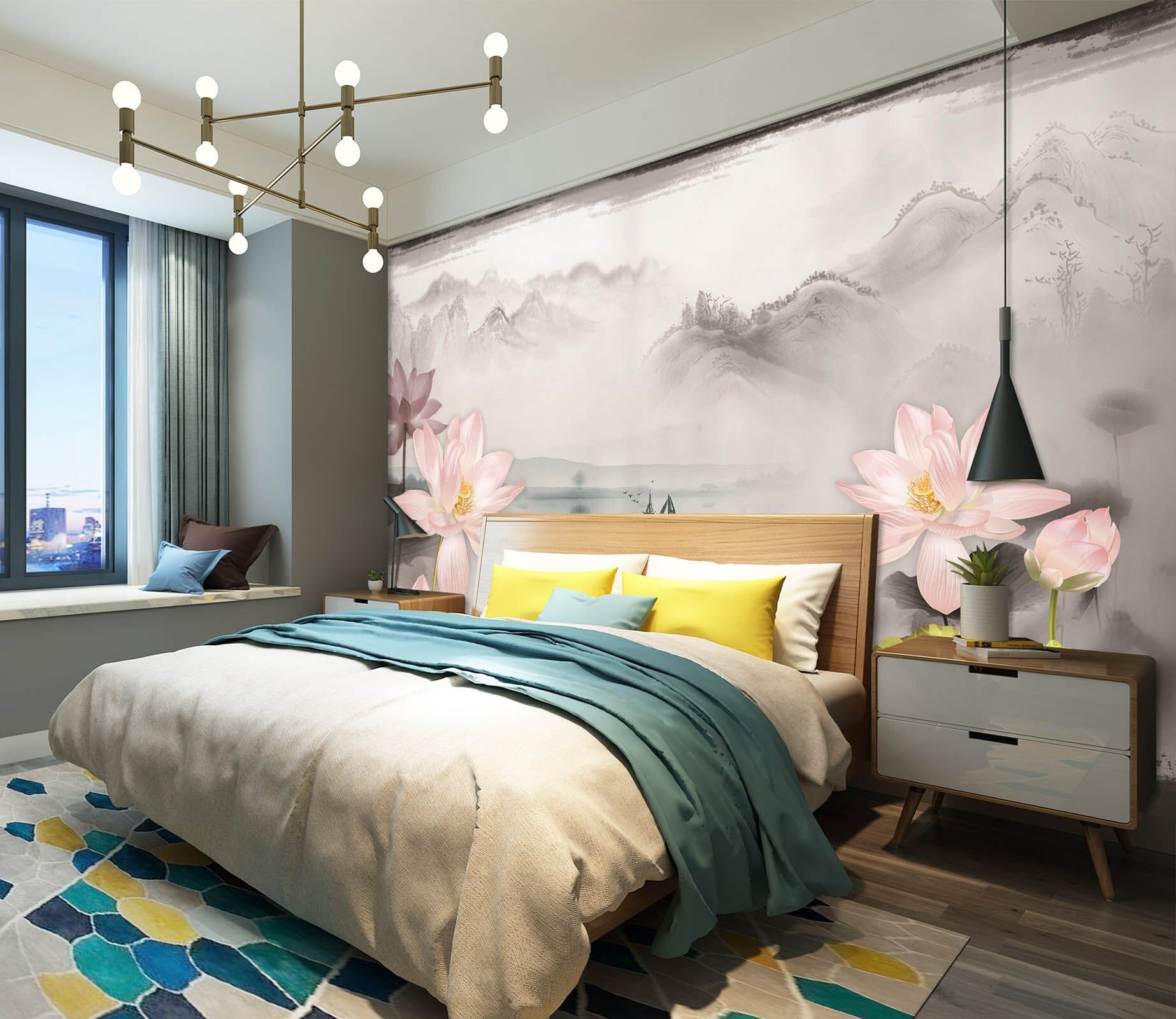 3D Gray Mountain Peak 1477 Wall Murals Wallpaper AJ Wallpaper 2 