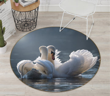 3D Swan 82275 Animal Round Non Slip Rug Mat