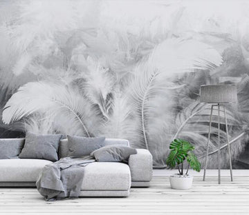 3D Grey Feather WC2616 Wall Murals