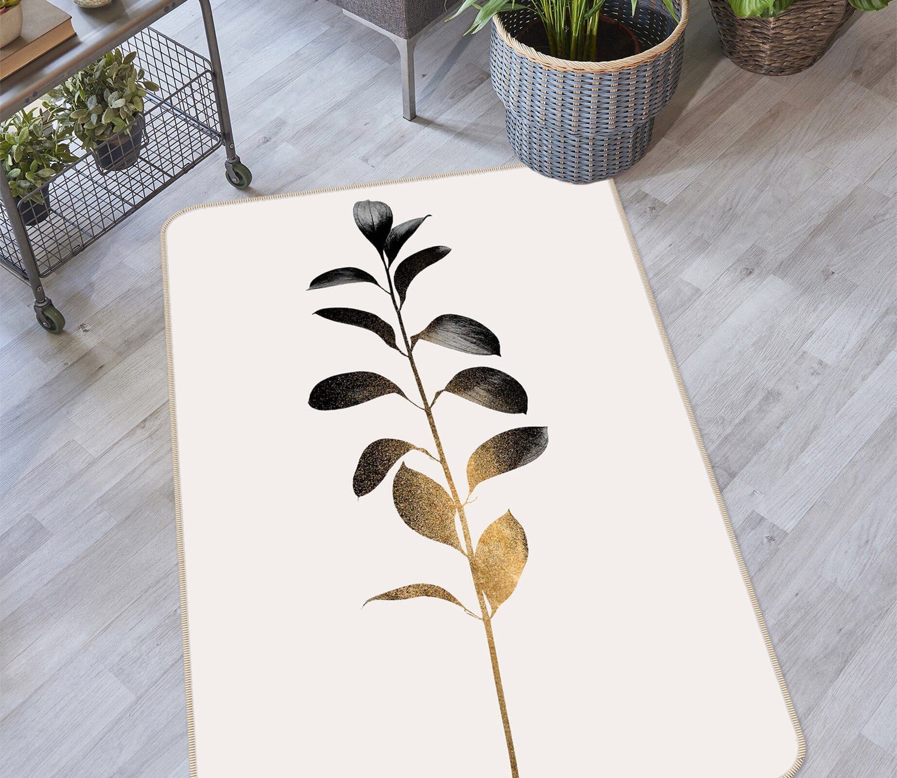 3D Growing Leaves 1084 Boris Draschoff Rug Non Slip Rug Mat Mat AJ Creativity Home 