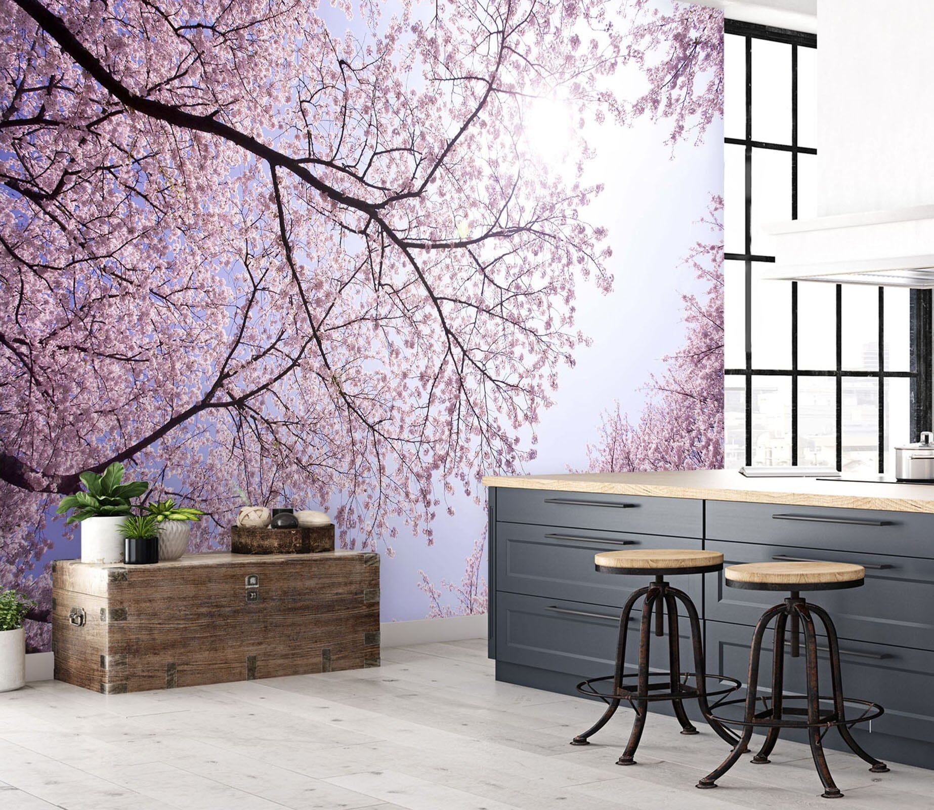 3D Cherry Blossom Ceiling 149 Wall Murals Wallpaper AJ Wallpaper 2 