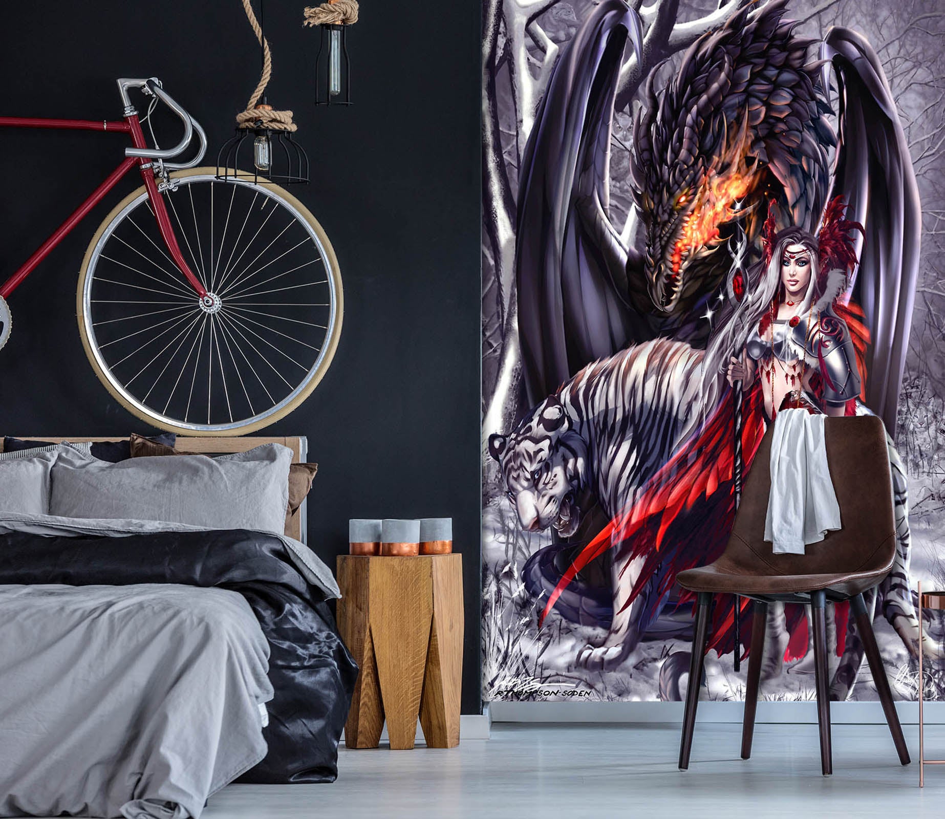 3D Dragon Woman 8127 Ruth Thompson Wall Mural Wall Murals