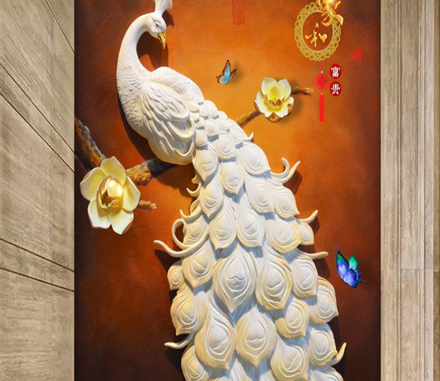3D White Peacock 440 Wall Murals Wallpaper AJ Wallpaper 2 