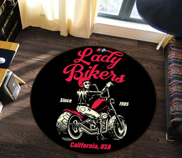 3D Motorcycle 81198 Round Non Slip Rug Mat