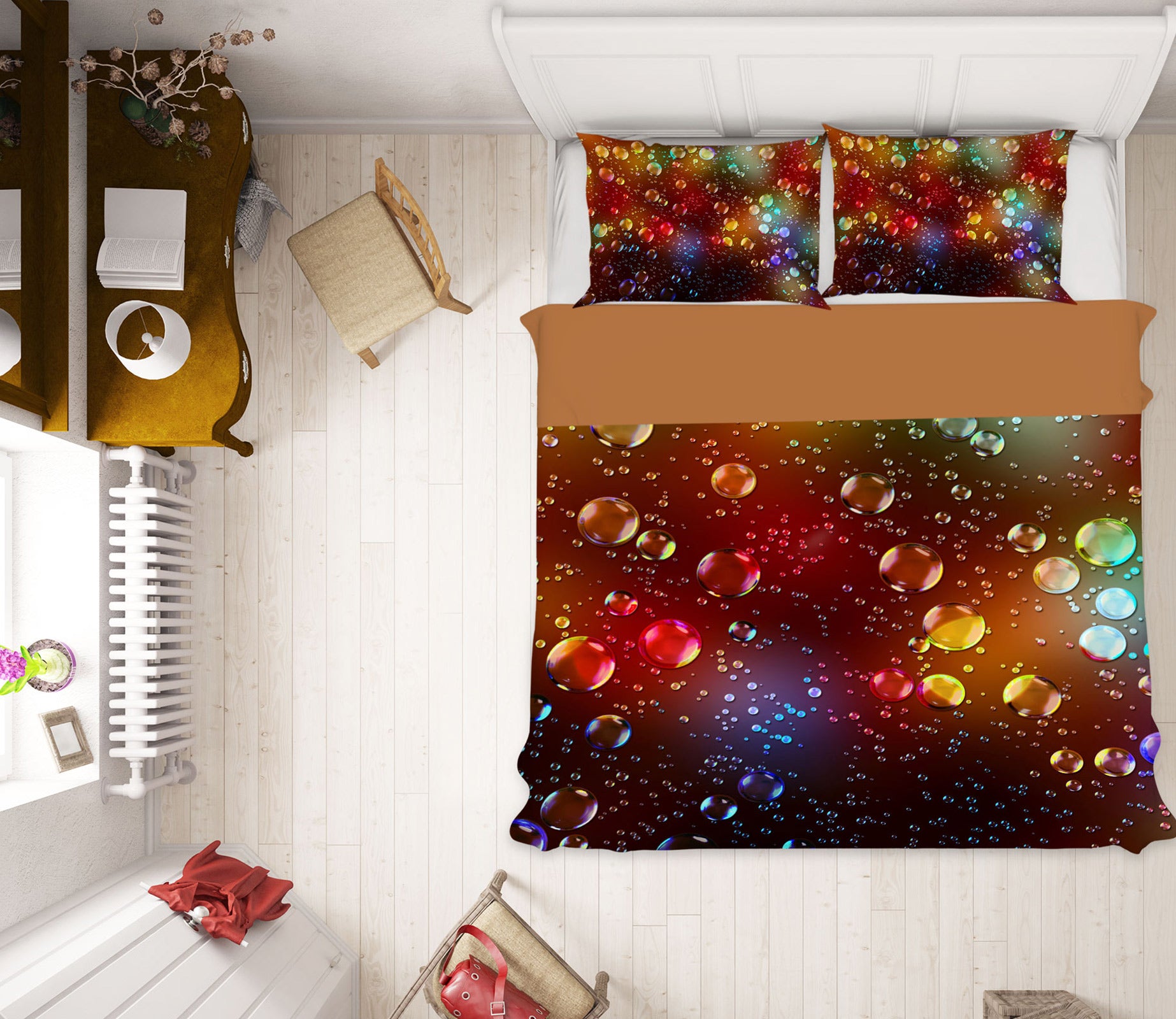 3D Colorful Bubbles 13156 Bed Pillowcases Quilt