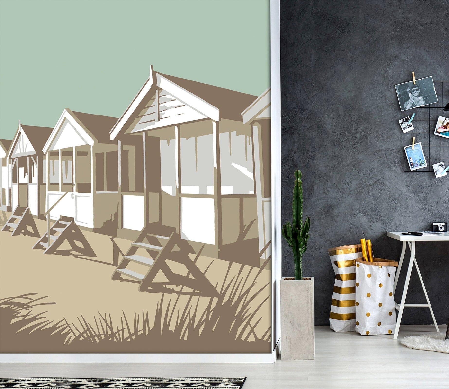 3D Southwold Huts 1061 Steve Read Wall Mural Wall Murals Wallpaper AJ Wallpaper 2 