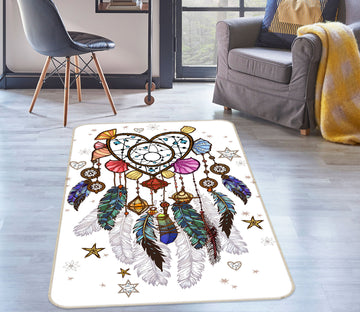 3D Heart Dream Catcher 37124 Non Slip Rug Mat