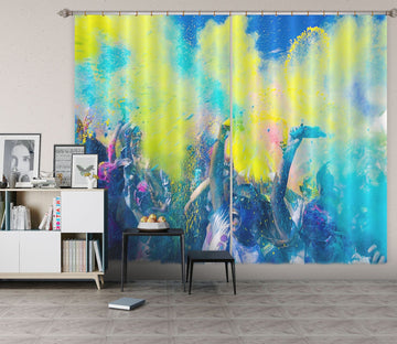 3D Blue Flowers 707 Curtains Drapes Wallpaper AJ Wallpaper 