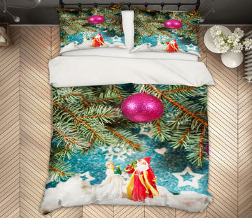 3D Branches Santa Claus Ornaments 51012 Christmas Quilt Duvet Cover Xmas Bed Pillowcases
