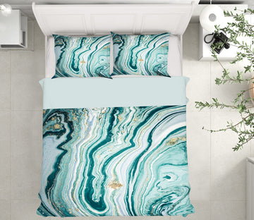 3D Green Marble Pattern 16143 Bed Pillowcases Quilt