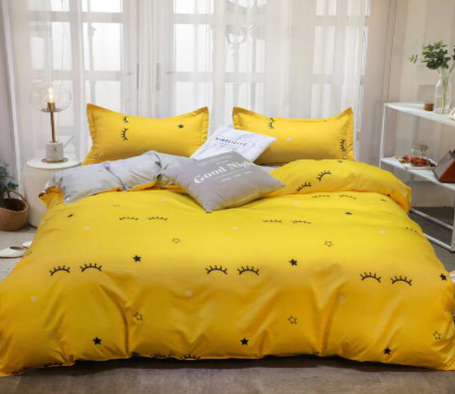 3D Yellow Eyelashes 5190 Bed Pillowcases Quilt