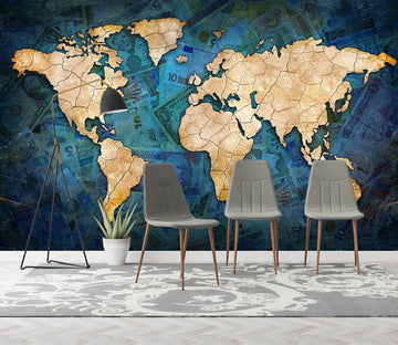 3D Irregular Pattern 2049 World Map Wall Murals Wallpaper AJ Wallpaper 2 